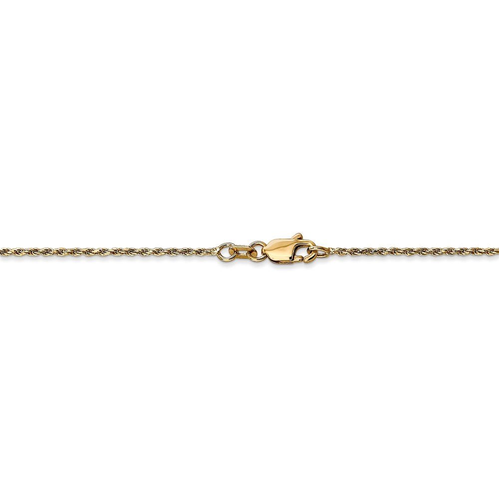 Alternate view of the 1.15mm, 14k Yellow Gold, Diamond Cut Solid Rope Chain Necklace by The Black Bow Jewelry Co.