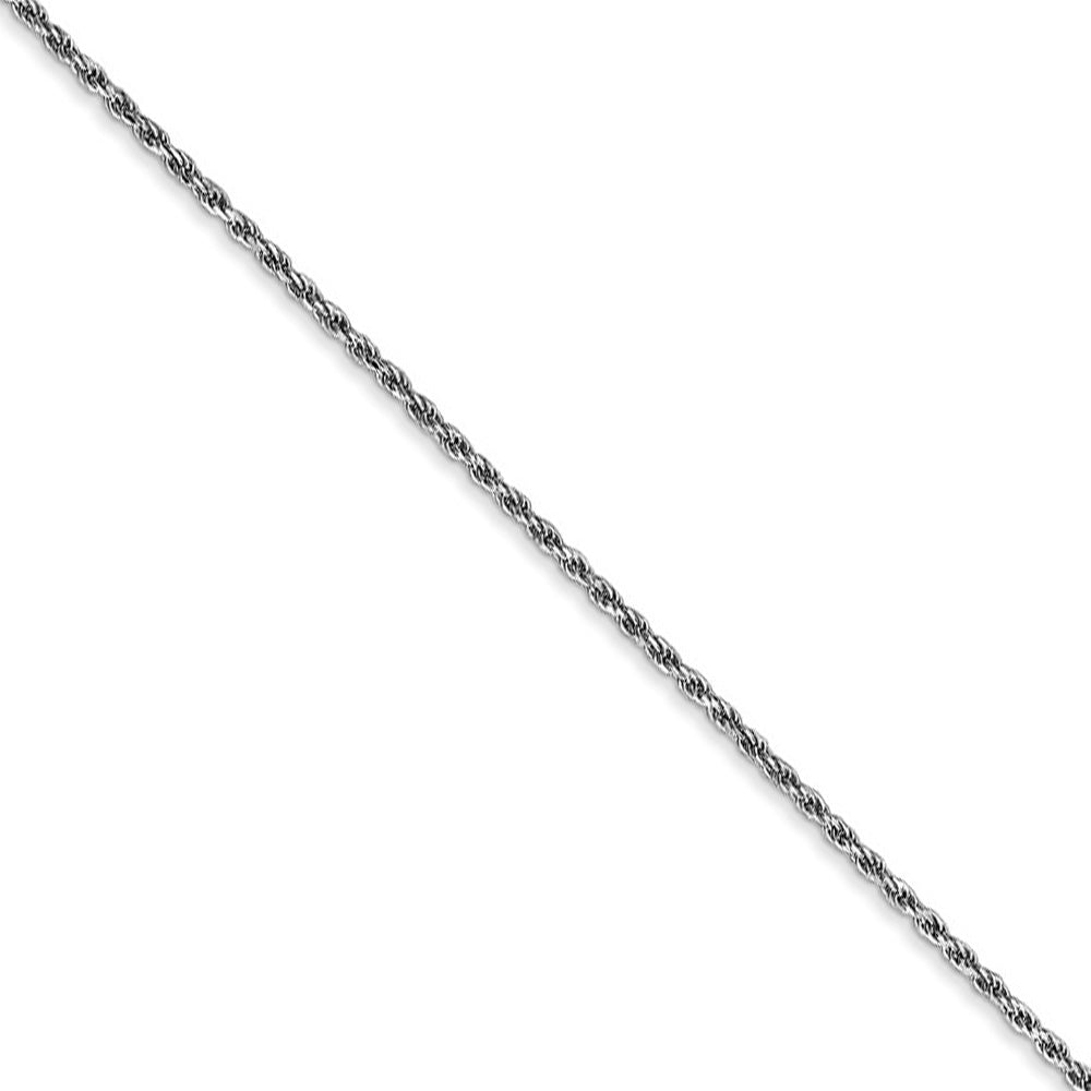 1.15mm, 14k White Gold, Diamond Cut Solid Rope Chain Necklace