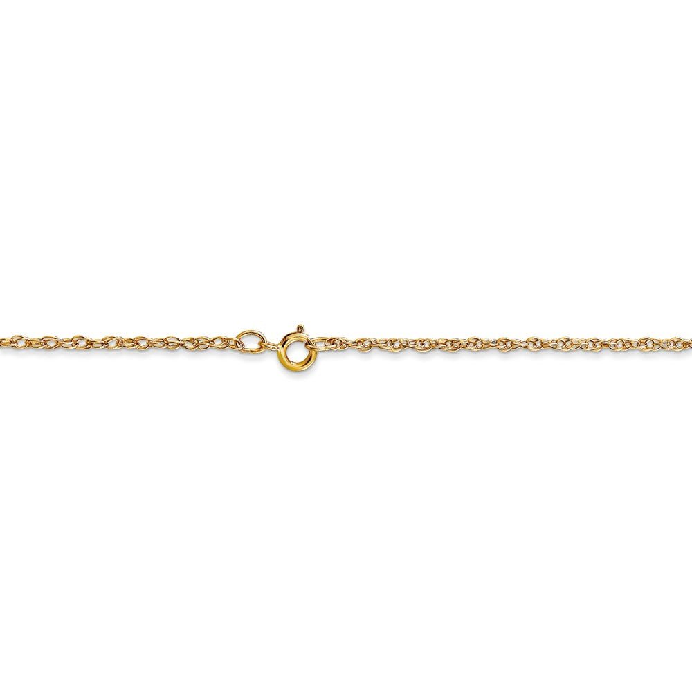 Alternate view of the 1.15mm, 14k Yellow Gold, Cable Rope Chain Necklace by The Black Bow Jewelry Co.