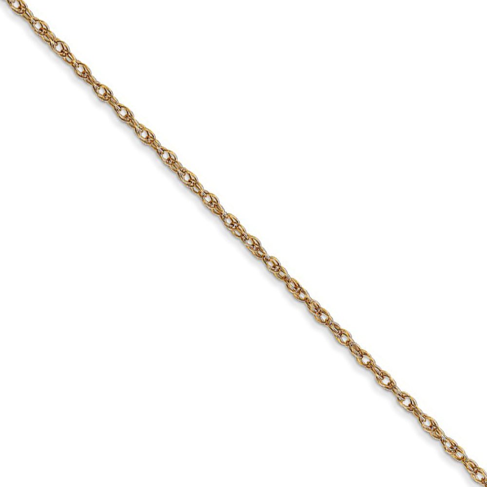 1.15mm, 14k Yellow Gold, Cable Rope Chain Necklace