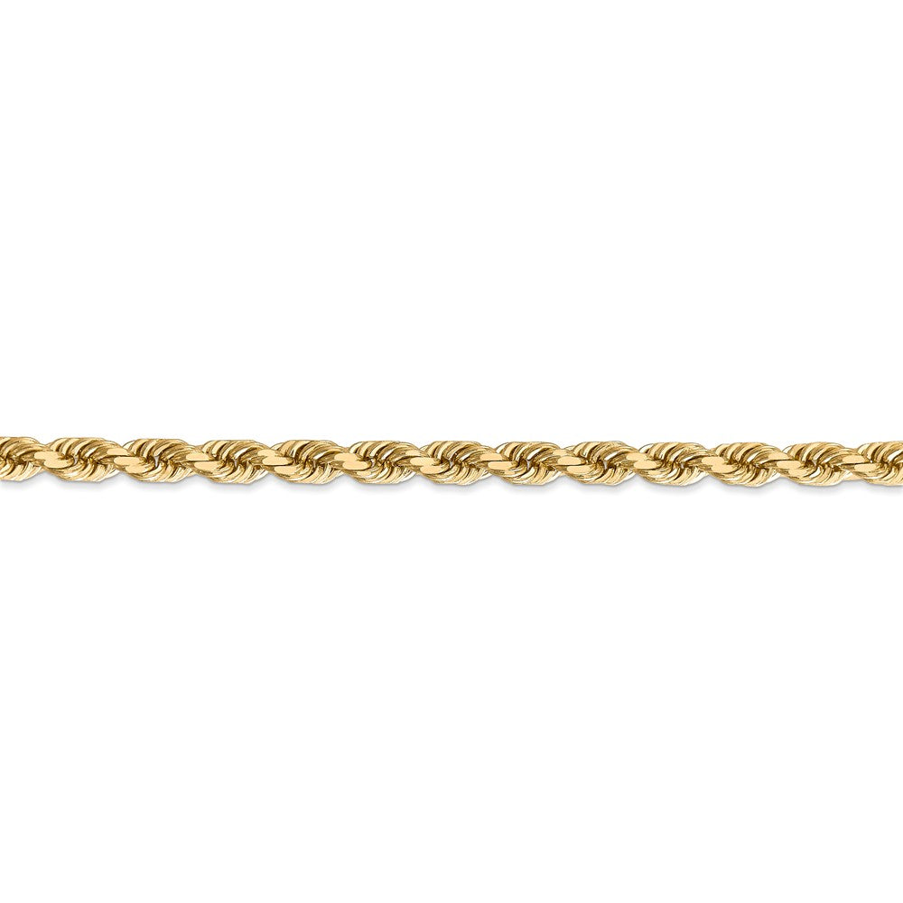 Alternate view of the 4.5mm, 14k Yellow Gold, Diamond Cut Solid Rope Chain Bracelet by The Black Bow Jewelry Co.