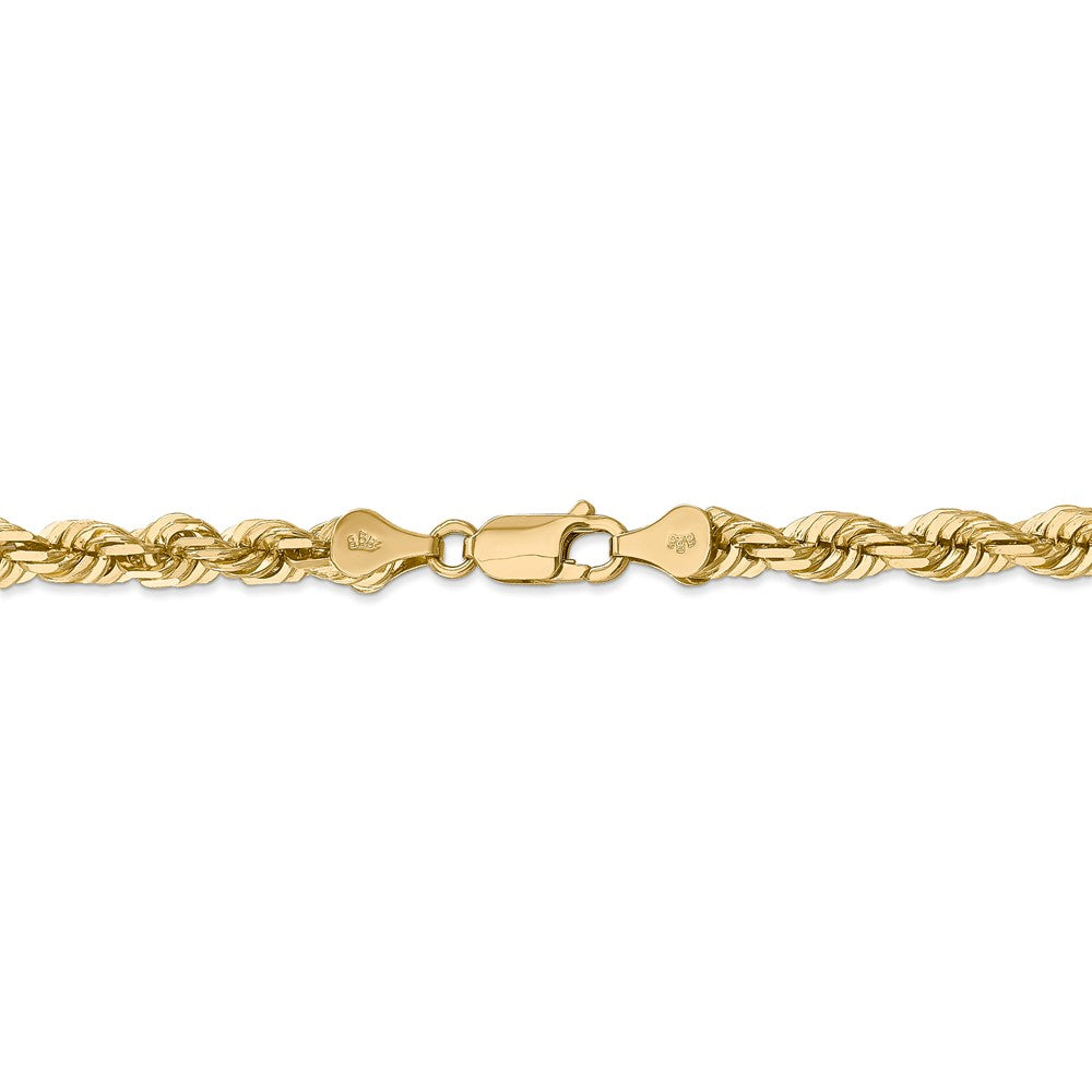 Alternate view of the 5.5mm, 14k Yellow Gold, Diamond Cut Solid Rope Chain Bracelet by The Black Bow Jewelry Co.