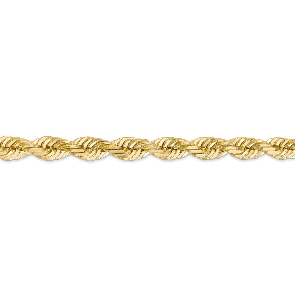 Alternate view of the Men&#39;s 7mm, 14k Yellow Gold, Diamond Cut Solid Rope Chain Necklace by The Black Bow Jewelry Co.