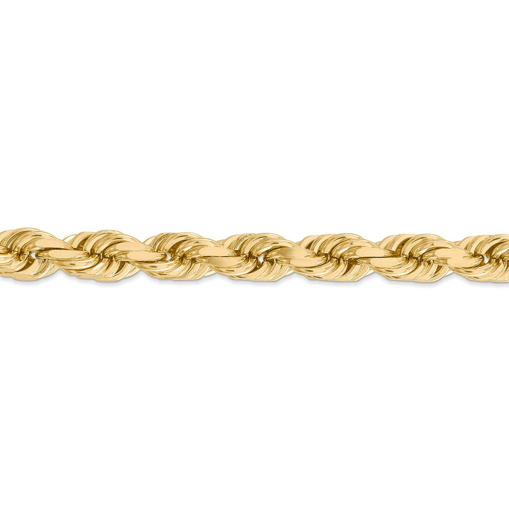 Alternate view of the Men&#39;s 8mm, 14k Yellow Gold, Diamond Cut Solid Rope Chain Necklace by The Black Bow Jewelry Co.