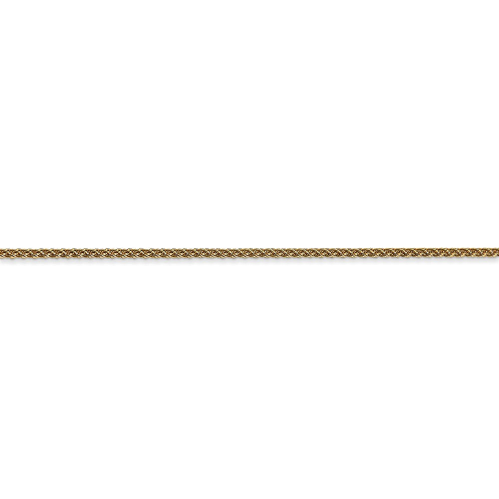 Alternate view of the 1.25mm, 14k Yellow Gold, Solid Spiga Chain Anklet by The Black Bow Jewelry Co.