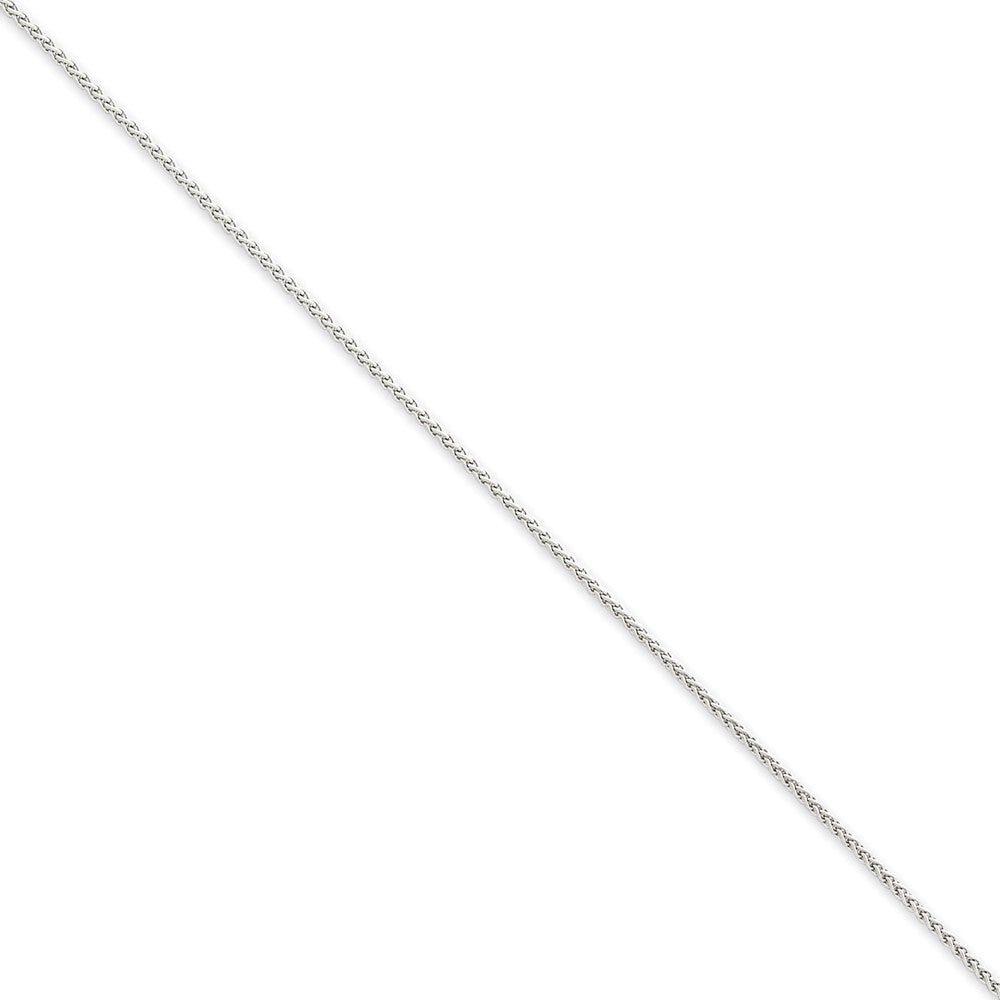 1.25mm, 14k White Gold, Solid Spiga Chain Anklet, Item C8131-A by The Black Bow Jewelry Co.