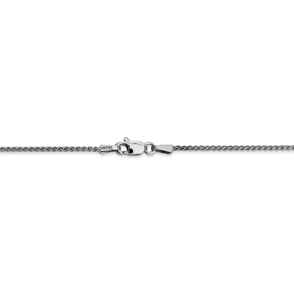 Alternate view of the 1.25mm, 14k White Gold, Solid Spiga Chain Anklet by The Black Bow Jewelry Co.