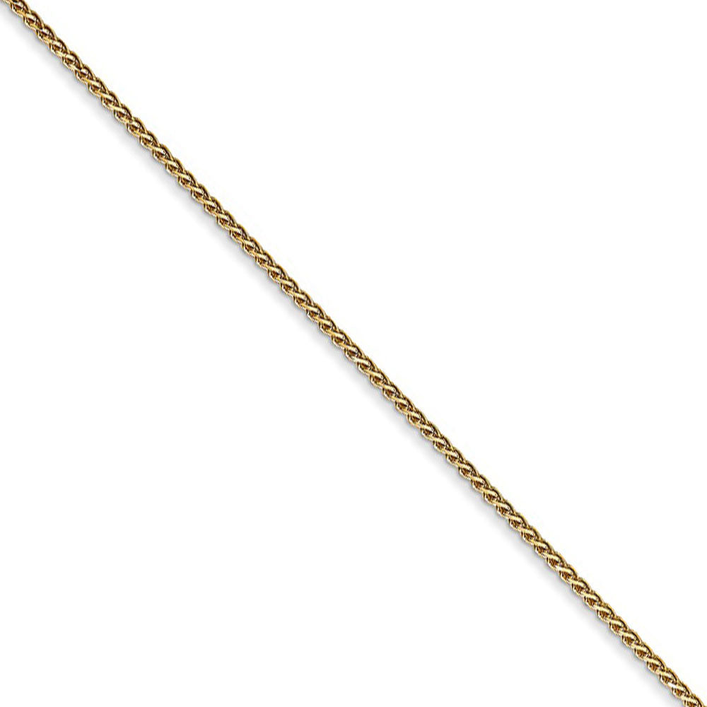 1mm, 14k Yellow Gold, Diamond Cut Solid Spiga Chain Necklace
