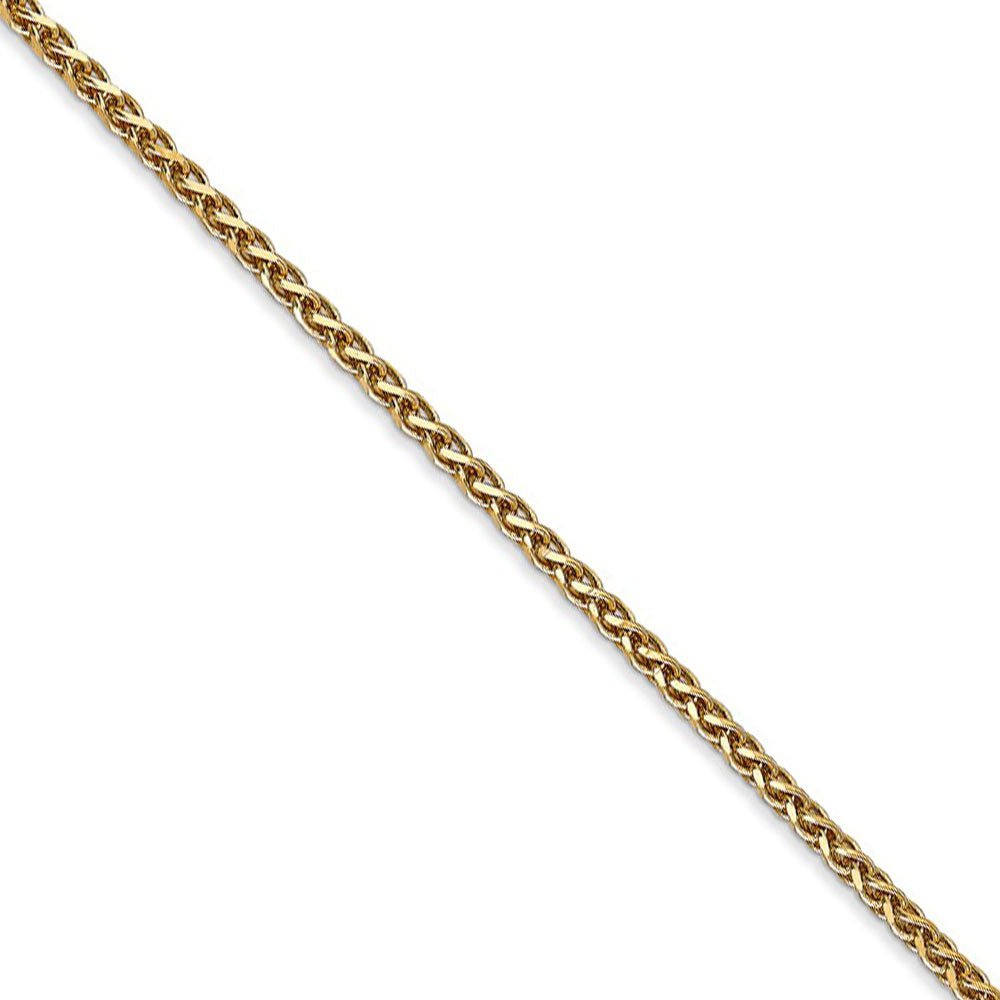 1.8mm, 14k Yellow Gold Diamond Cut Solid Spiga Chain Necklace, Item C8136 by The Black Bow Jewelry Co.