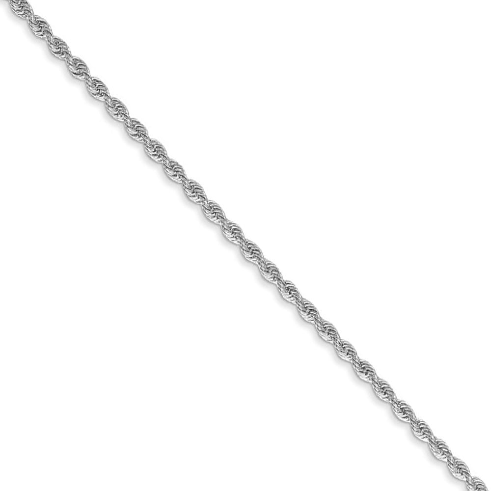 1.5mm, 14k White Gold, Handmade D/C Solid Rope Chain Necklace, Item C8154 by The Black Bow Jewelry Co.