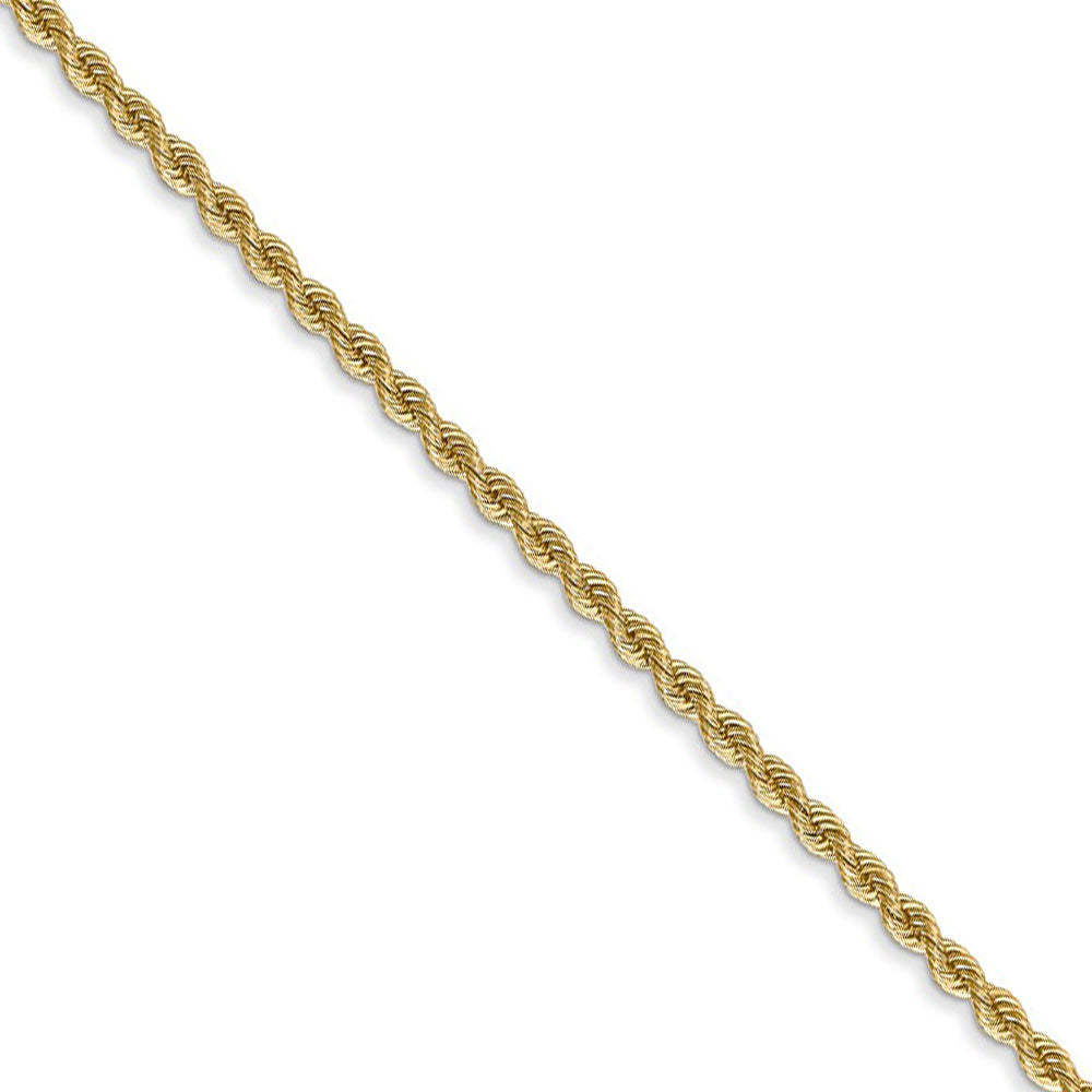 2mm, 14k Yellow Gold, Handmade Solid Rope Chain Necklace