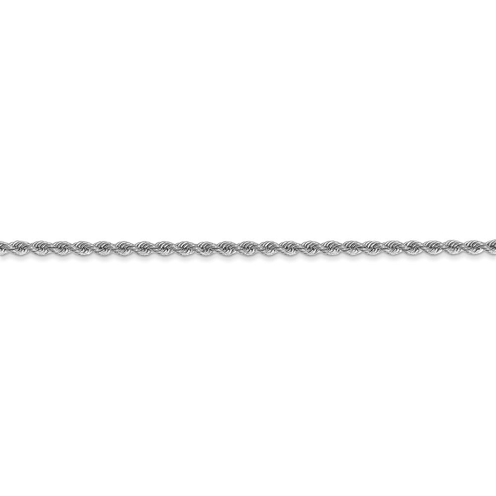 Alternate view of the 2mm, 14k White Gold, Handmade Solid Rope Chain Bracelet, 7 Inch by The Black Bow Jewelry Co.