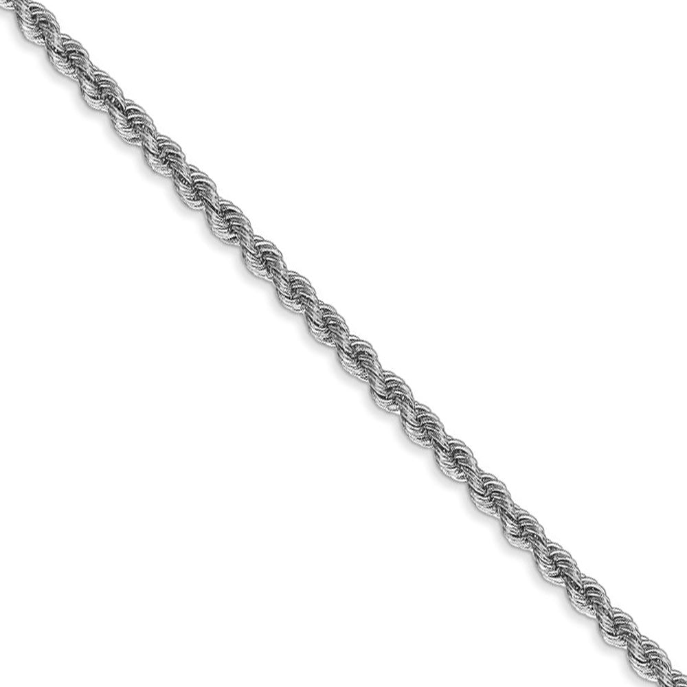 2.5mm, 14k White Gold, Handmade Solid Rope Chain Bracelet, Item C8160-B by The Black Bow Jewelry Co.