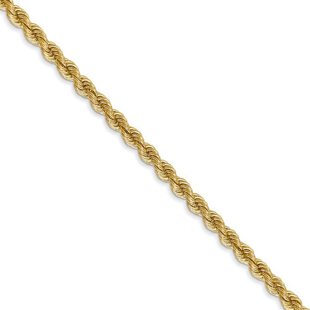 2.75mm, 14k Yellow Gold, Handmade Solid Rope Chain Necklace, Item C8161 by The Black Bow Jewelry Co.