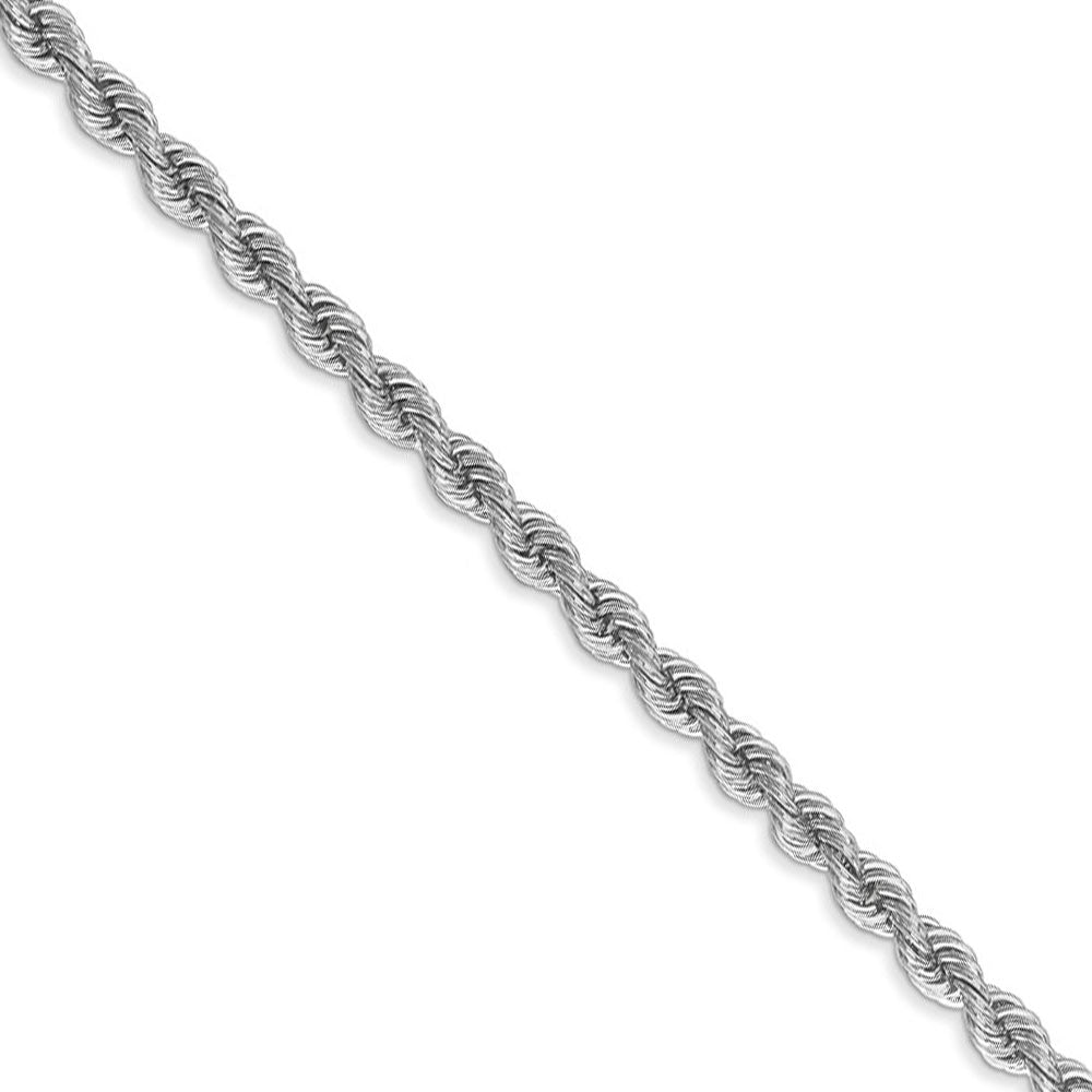 3mm, 14k White Gold, Handmade Solid Rope Chain Necklace, Item C8164 by The Black Bow Jewelry Co.