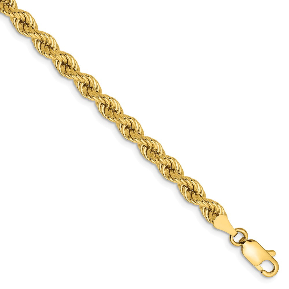 4mm, 14k Yellow Gold, Handmade Solid Rope Chain Bracelet, Item C8165-B by The Black Bow Jewelry Co.