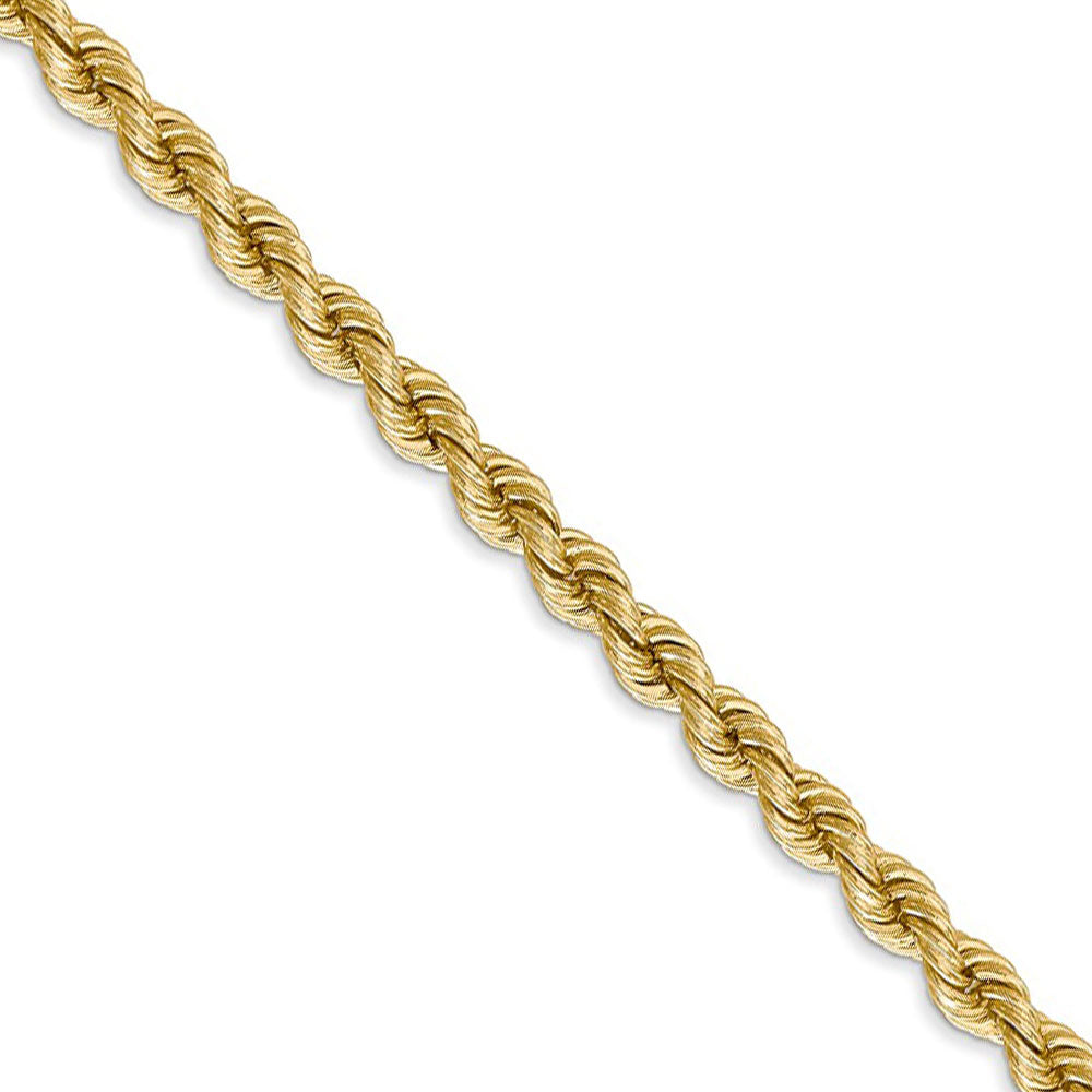 4mm, 14k Yellow Gold, Handmade Solid Rope Chain Necklace, Item C8165 by The Black Bow Jewelry Co.