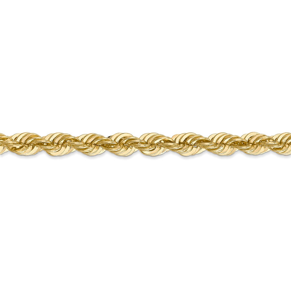 Alternate view of the Men&#39;s 6mm, 14k Yellow Gold, Handmade Solid Rope Chain Bracelet by The Black Bow Jewelry Co.