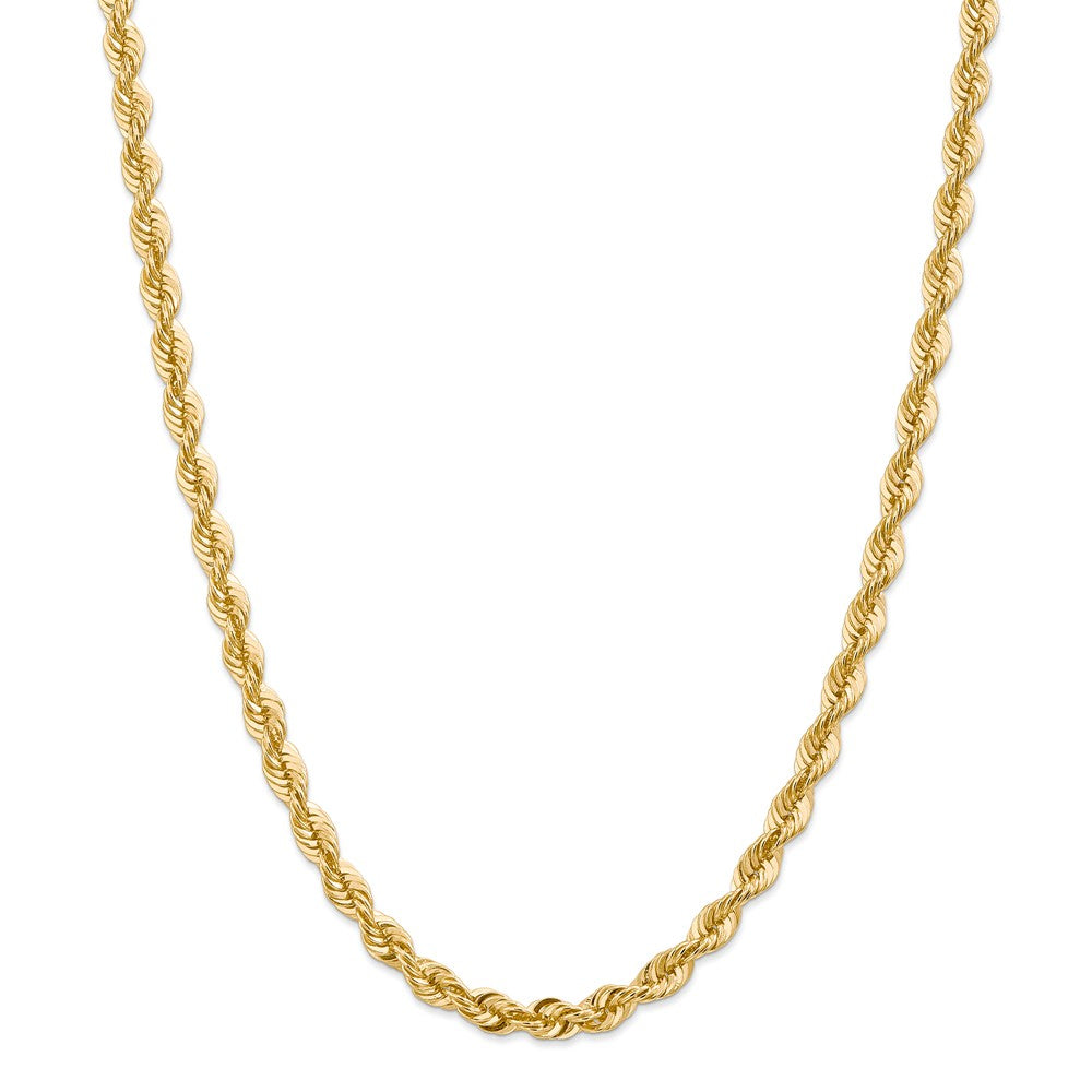 Alternate view of the Men&#39;s 6mm, 14k Yellow Gold Handmade Solid Rope Chain Necklace by The Black Bow Jewelry Co.