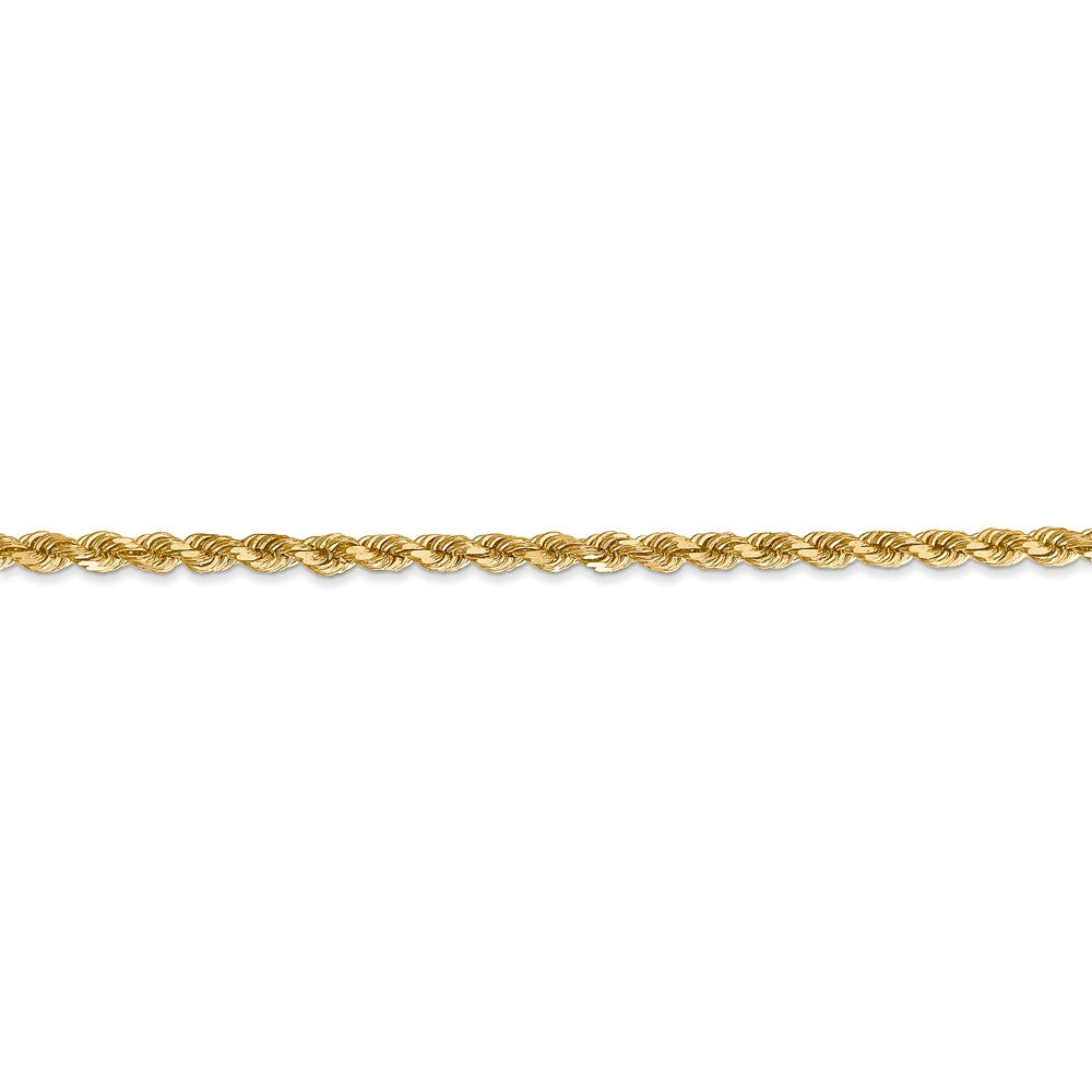 Alternate view of the 2.75mm 14k Yellow Gold, D/C Solid Rope Chain Anklet or Bracelet by The Black Bow Jewelry Co.
