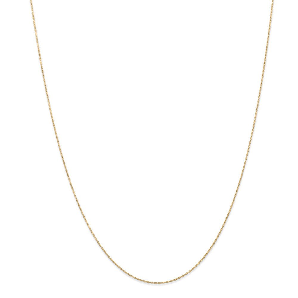 Alternate view of the 0.5mm, 14k Yellow Gold, Cable Rope Chain Necklace by The Black Bow Jewelry Co.