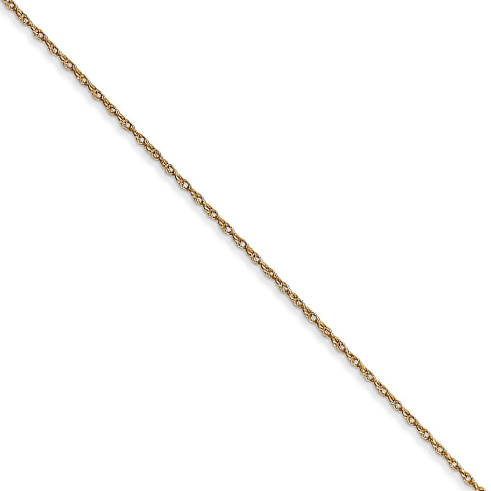 0.5mm, 14k Yellow Gold, Cable Rope Chain Necklace