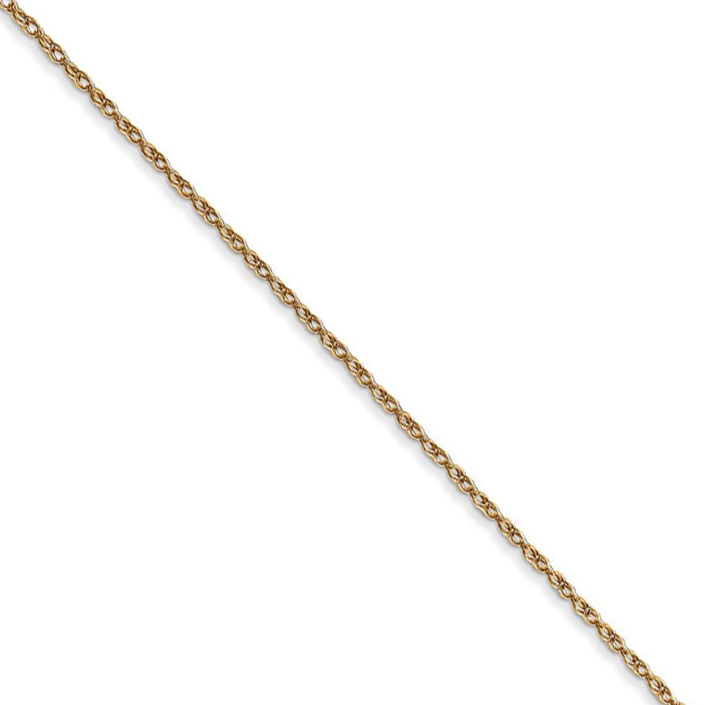0.7mm, 14k Yellow Gold, Cable Rope Chain Necklace