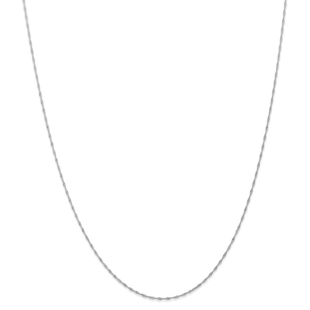 Alternate view of the 1mm, 14k White Gold, Singapore Chain by The Black Bow Jewelry Co.