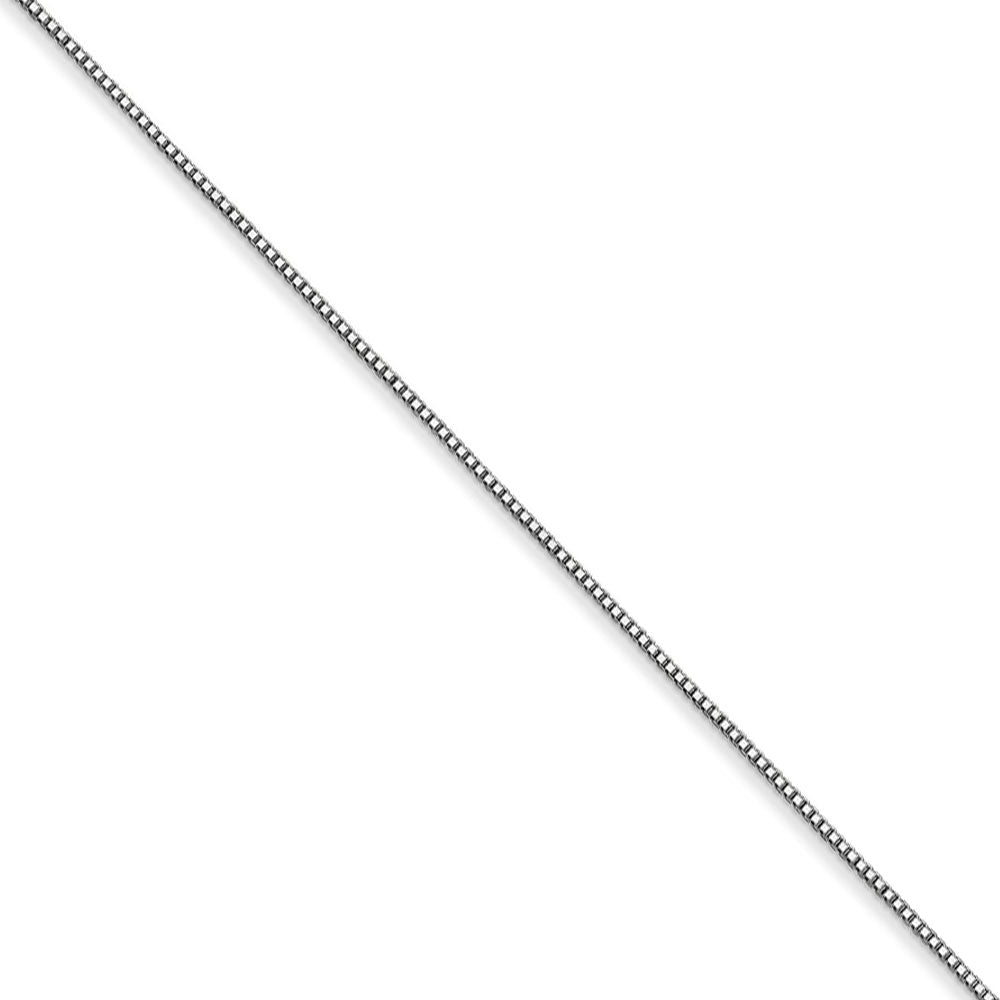 0.5mm, 14k White Gold, Solid Box Chain Necklace