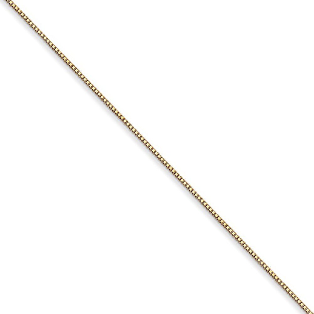 0.5mm, 14k Yellow Gold Solid Box Chain Necklace