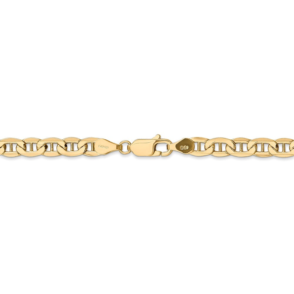 Alternate view of the 4.75mm, 14k Yellow Gold, Hollow Anchor Link Chain Bracelet, 8 Inch by The Black Bow Jewelry Co.