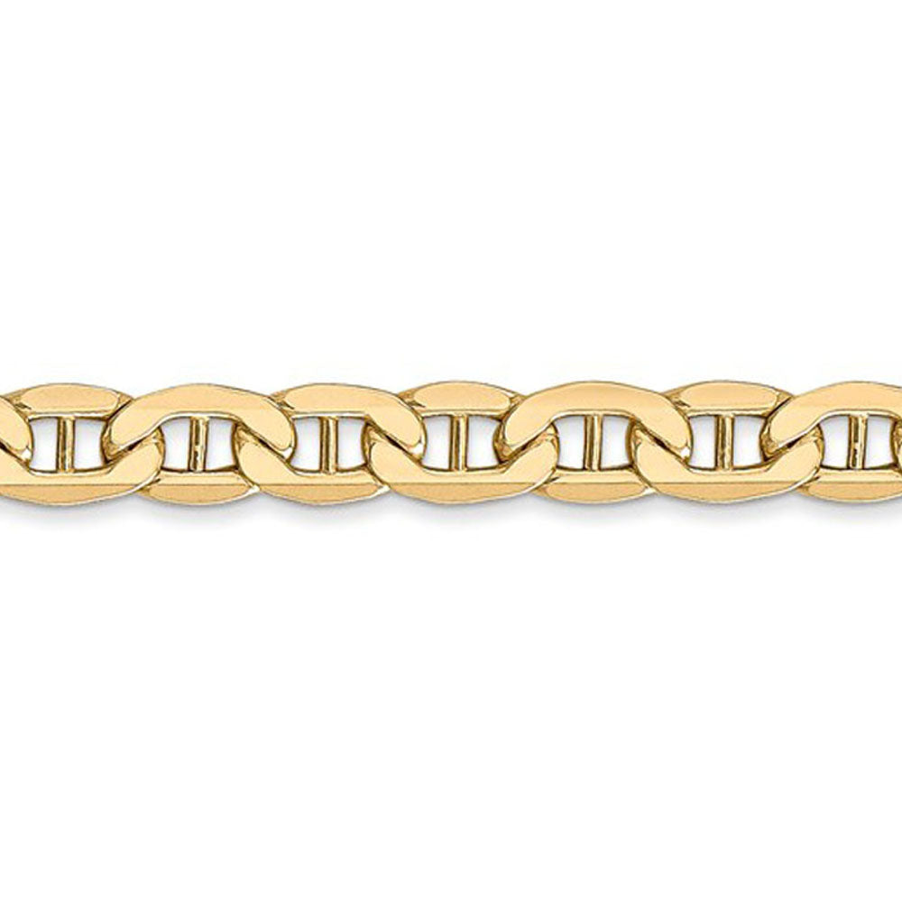 Alternate view of the 4.75mm, 14K Yellow Gold, Hollow Anchor Link Chain Necklace by The Black Bow Jewelry Co.