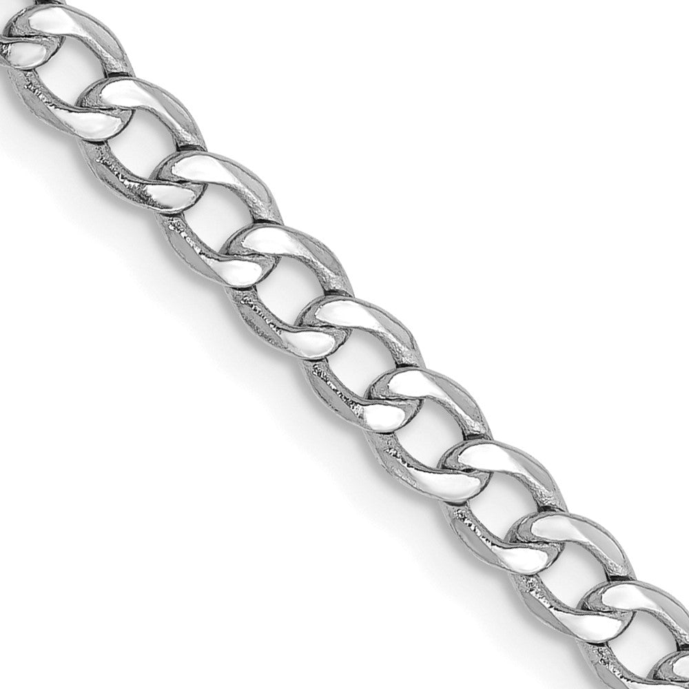 3.35mm, 14K White Gold, Hollow Curb Link Chain Necklace, Item C8215 by The Black Bow Jewelry Co.