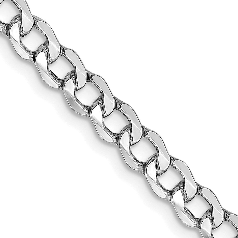 4.3mm, 14K White Gold, Hollow Curb Link Chain Necklace, Item C8216 by The Black Bow Jewelry Co.