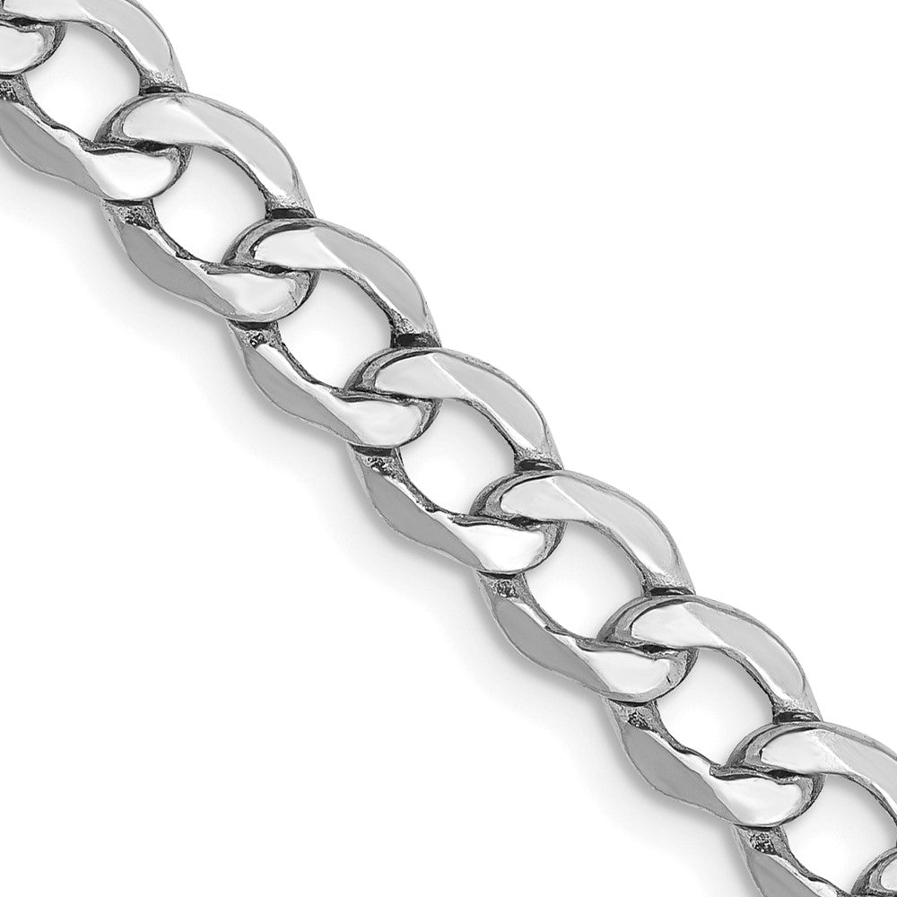 5.25mm, 14K White Gold, Hollow Curb Link Chain Necklace, Item C8217 by The Black Bow Jewelry Co.