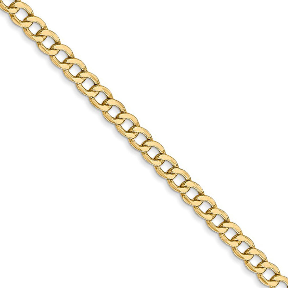 3.35mm, 14k Yellow Gold, Hollow Curb Link Chain Necklace, Item C8218 by The Black Bow Jewelry Co.
