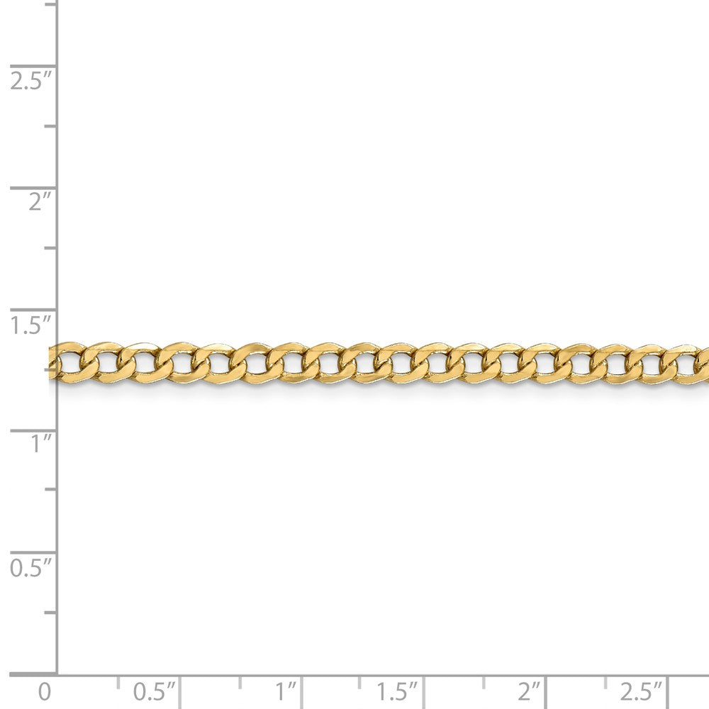 Alternate view of the 4.3mm, 14k Yellow Gold, Hollow Curb Link Chain Bracelet by The Black Bow Jewelry Co.
