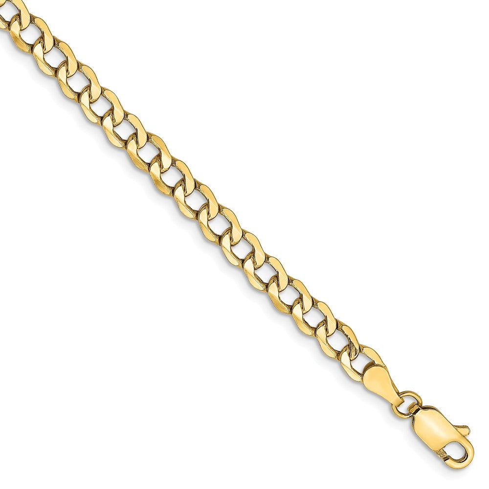 4.3mm, 14k Yellow Gold, Hollow Curb Link Chain Bracelet