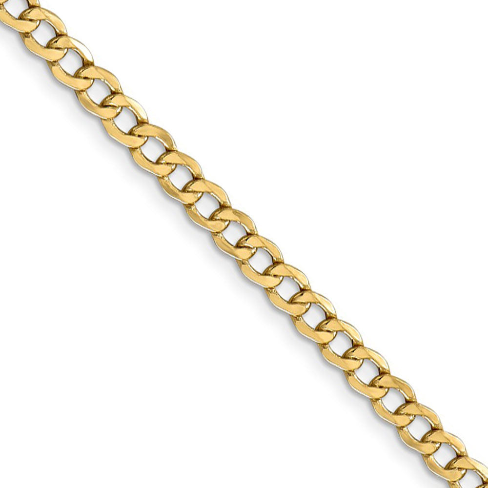 4.3mm, 14K Yellow Gold, Hollow Curb Link Chain Necklace
