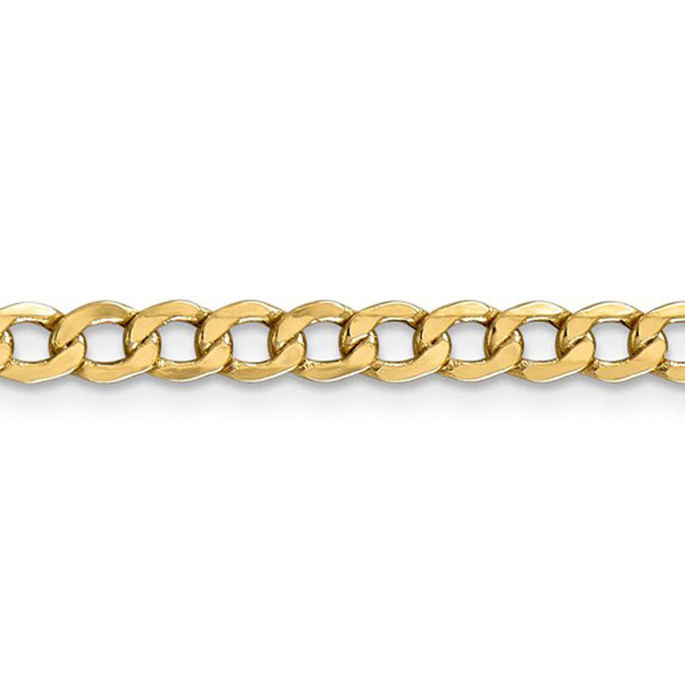 Alternate view of the 4.3mm, 14K Yellow Gold, Hollow Curb Link Chain Necklace by The Black Bow Jewelry Co.