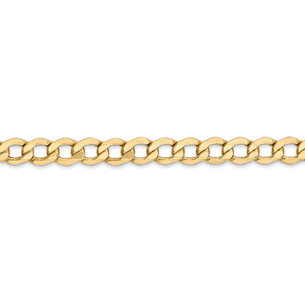 14K Gold Cuban Link Initial Bracelet 5mm Curb Letter Chain 