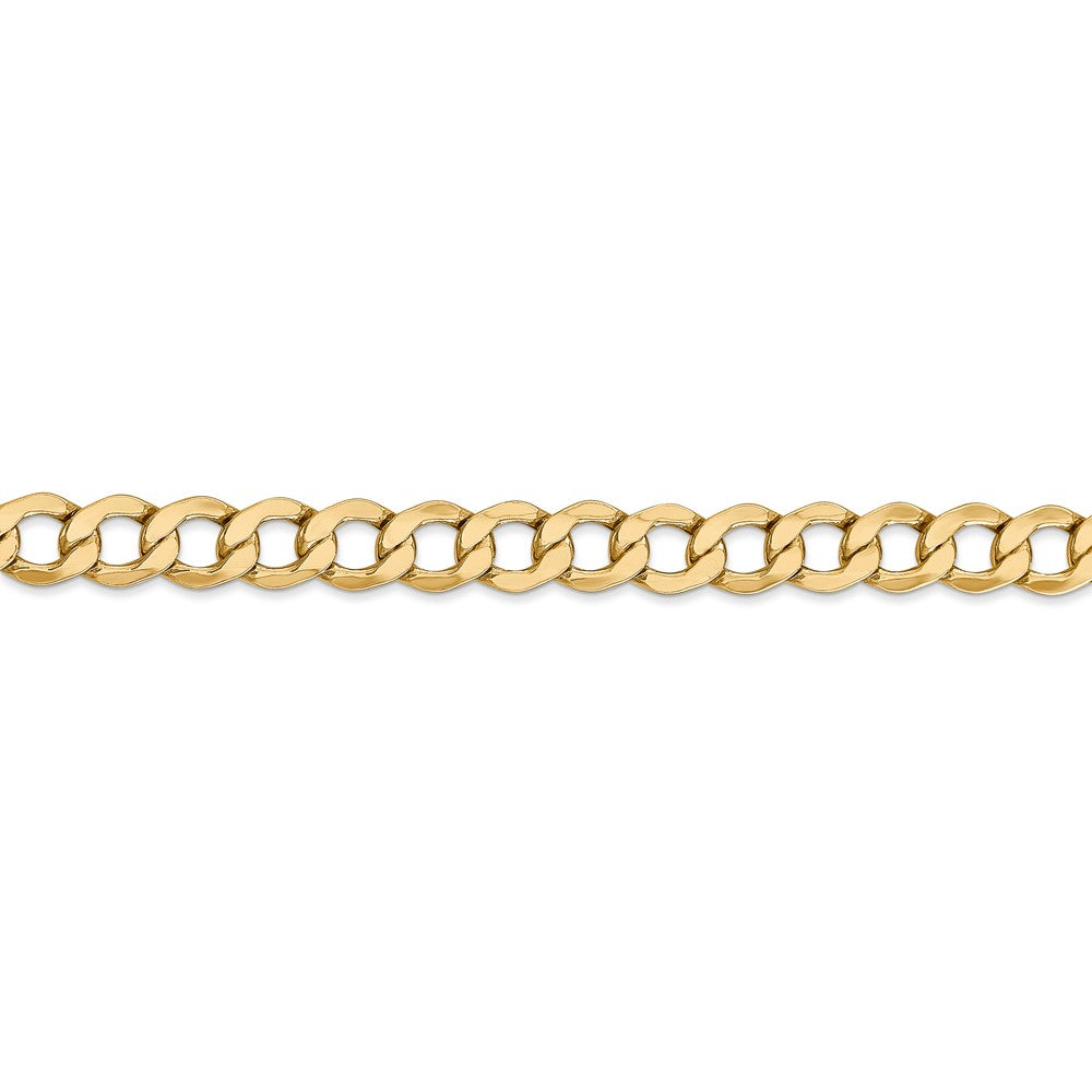 Alternate view of the Men&#39;s 6.5mm, 14k Yellow Gold, Hollow Curb Link Chain Bracelet by The Black Bow Jewelry Co.