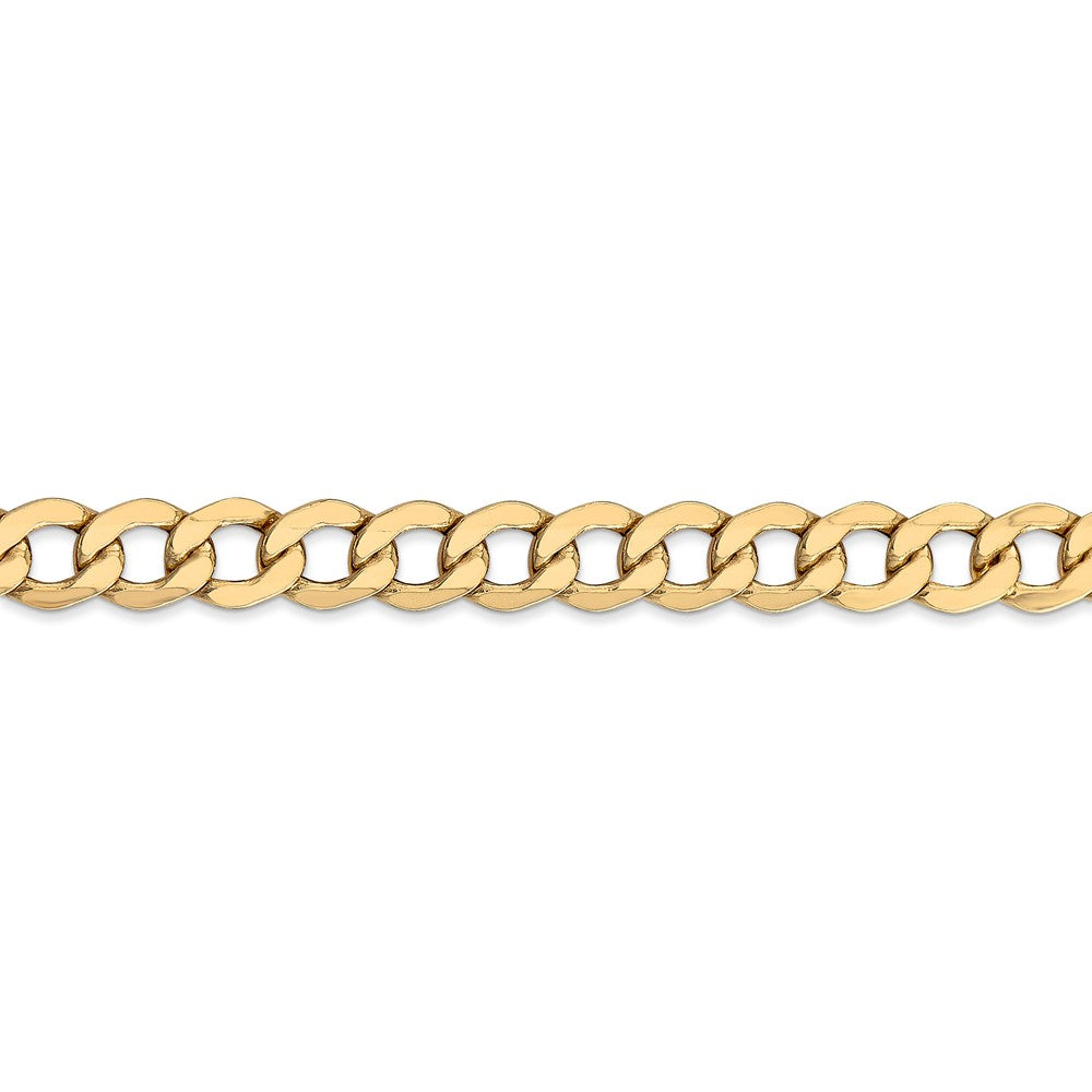 Alternate view of the Men&#39;s 7mm, 14k Yellow Gold, Hollow Curb Link Chain Bracelet by The Black Bow Jewelry Co.