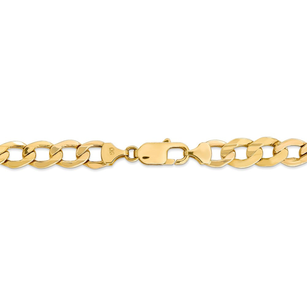 Alternate view of the Men&#39;s 8mm, 14k Yellow Gold, Hollow Curb Link Chain Bracelet by The Black Bow Jewelry Co.