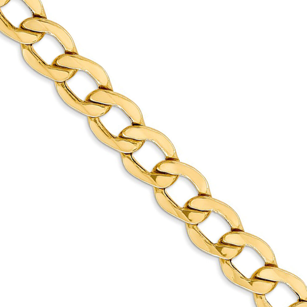 Men&#39;s 8mm, 14k Yellow Gold, Hollow Curb Link Chain Necklace, Item C8223 by The Black Bow Jewelry Co.