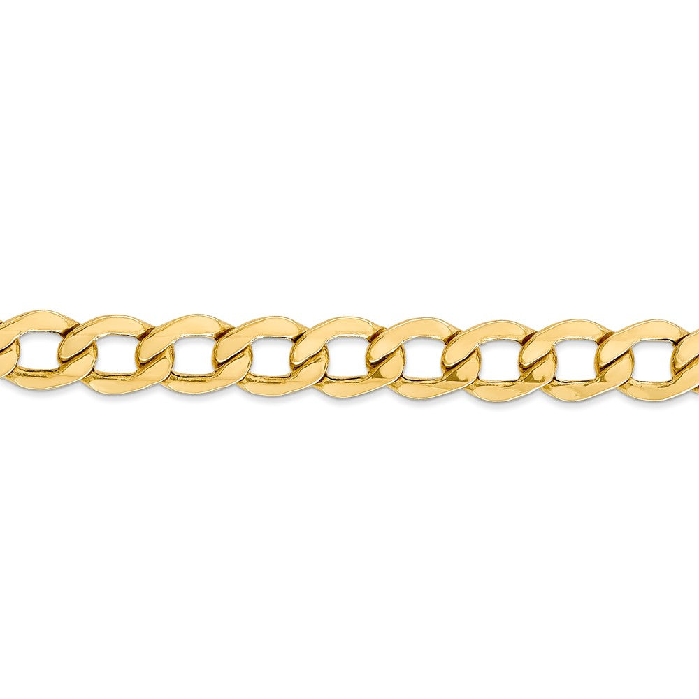 Alternate view of the Men&#39;s 8mm, 14k Yellow Gold, Hollow Curb Link Chain Necklace by The Black Bow Jewelry Co.