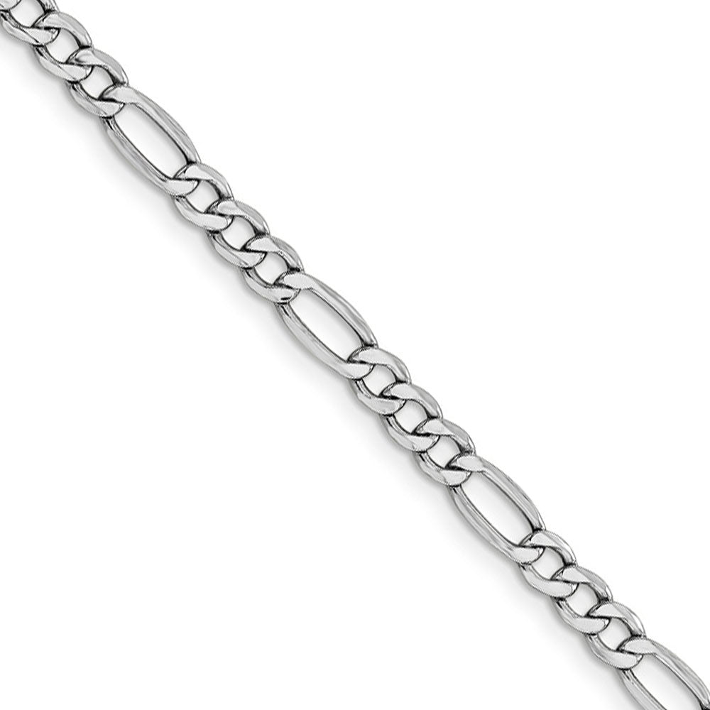 4.5mm, 14K White Gold, Hollow Figaro Chain Necklace