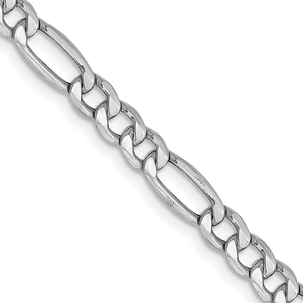4.5mm, 14K White Gold, Hollow Figaro Chain Necklace, Item C8235 by The Black Bow Jewelry Co.