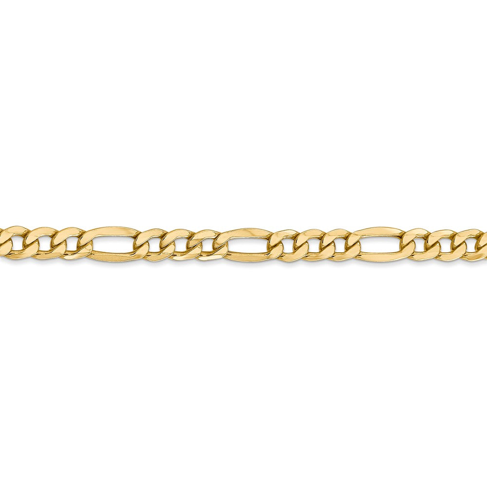 Alternate view of the Men&#39;s 5.75mm, 14k Yellow Gold, Hollow Figaro Chain Bracelet by The Black Bow Jewelry Co.