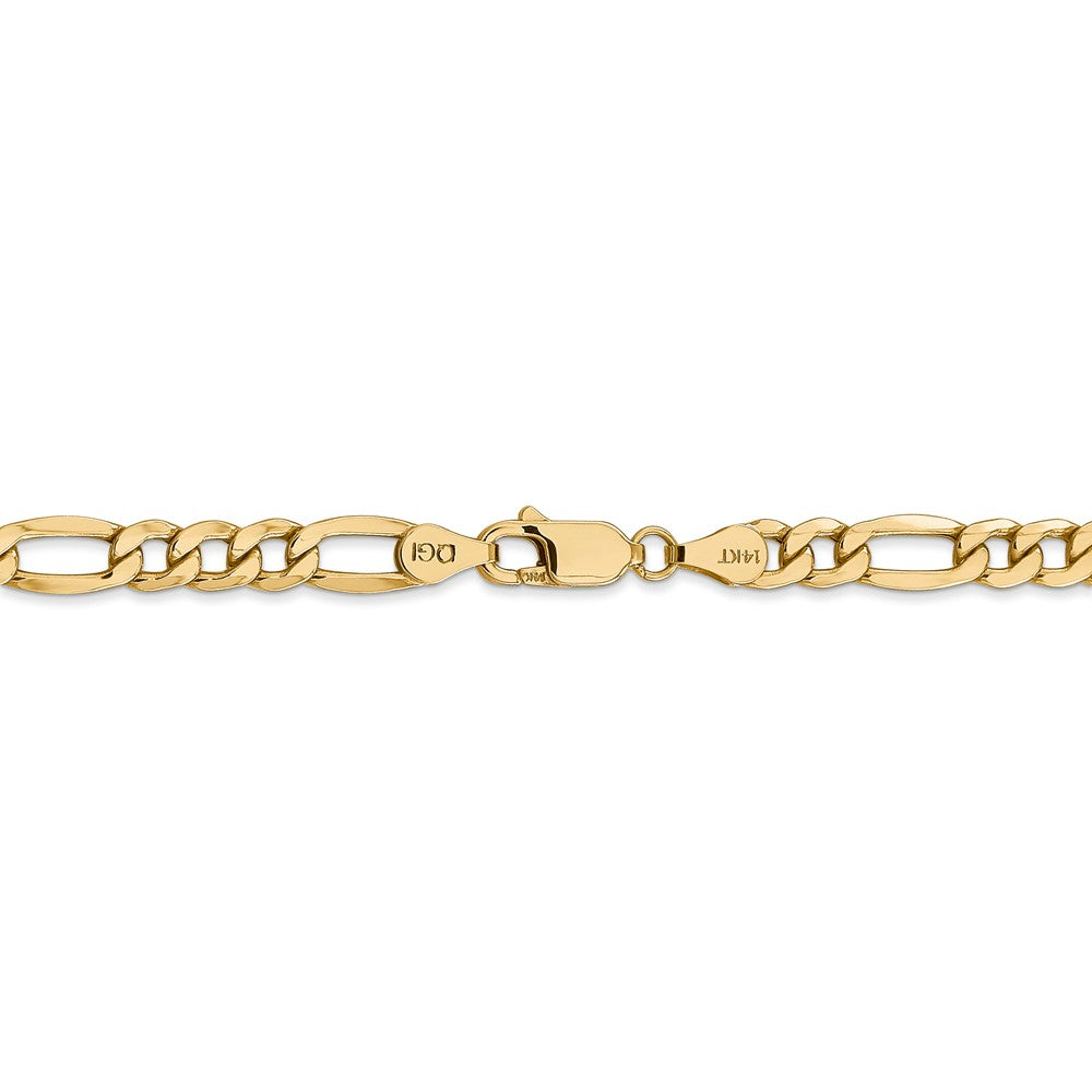 Alternate view of the Men&#39;s 5.75mm, 14k Yellow Gold, Hollow Figaro Chain Bracelet by The Black Bow Jewelry Co.